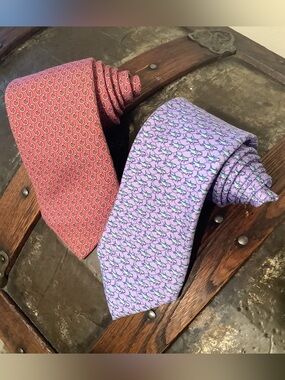 Vineyard Vines Purple and Pink Patterned Silk Ties